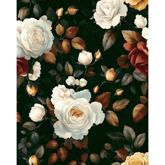 Dark Green Flower Wallpaper Floral Peel and Stick Wallpaper Vintage Leaf Wall Paper for Living Room Bedroom Walls Cabinet Accent Walls Removable Adhesive Renter Friendly 17.5 x 118In