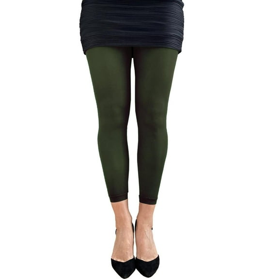 Dark Green Footless Tights For Women