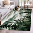 thumbnail image 1 of Dark Green Forest Area Rugs 2.7'x5', Washable Small Throw Rugs for Kitchen Bedroom, Watercolor Clouds Trees Mountain Indoor Outdoor Rug Non-Slip Low Pile Carpet Runner Reversible Floor Mats, 1 of 8