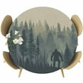 thumbnail image 1 of Dark Green Forest Table Cloth, Round Fitted Tablecloths with Elastic Edge, Farmhouse Animals Rustic Wipeable Waterproof Table Cover for Kitchen Wedding 55-60 Inches, 1 of 4