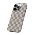 thumbnail image 1 of Cream Checkered Tough iPhone 15 Case iPhone 14 Case-iPhone-iPhone Case, 1 of 3