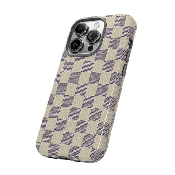 Cream Checkered Tough iPhone 15 Case iPhone 14 Case-iPhone-iPhone Case