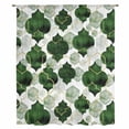 thumbnail image 1 of Dark Green Geometric Moroccan Sheer Curtains 72 Inches Long, Abstract Art Ombre Modern Light Filering Curtains, Breathable Simi Curtain Privacy Drapes for Living Room Bedroom Window Treatment, 1 of 9