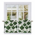 thumbnail image 1 of Dark Green Geometric Moroccan Tier Curtains 36 Inch Length, Abstract Ombre Modern Cafe Short Curtains for Bathroom Over Sink, Small Kitchen Curtain Light Filtering Tiered Drapes 2 Panels 27.5"Wx36"L, 1 of 8