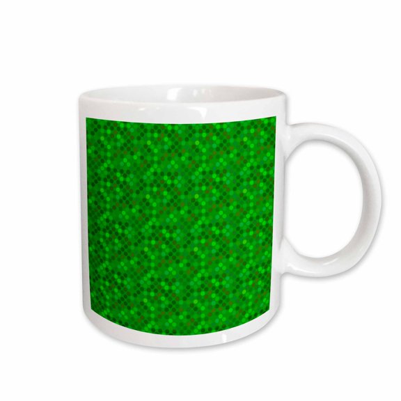 3drose, Dark Green Geometrical Seamless Dot Pattern Background Design, 11oz Mug