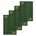 thumbnail image 1 of Dark Green Gold Floral Kitchen Dish Towels for Drying Dishes Set of 4, Modern Abstract Art Spring Flowers Waffle Weave Microfiber Hand Tea Bathroom Towels Quick Dry & Absorbent Towel 15.7x23.6, 1 of 7