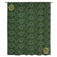 thumbnail image 1 of Dark Green Gold Floral Sheer Curtains 45 Inches Long, Modern Abstract Art Spring Flowers Light Filering Curtains, Breathable Simi Curtain Privacy Drapes for Kitchen Bathroom Small Window Treatment, 1 of 9