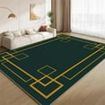 thumbnail image 1 of Dark Green Gold Rug 3x5ft Small Area Rugs Emerald Gold Border Rugs Ultra Soft Non Slip Washable Carpet for Living Room Bedroom Study Office Hallway, 1 of 7