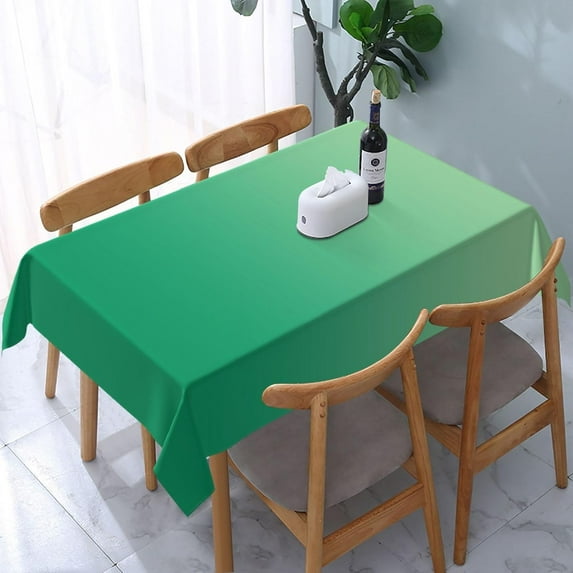 Dark Green Gradient Rectangle Table Cloth Soft Washable Oblong Tablecloth Covers for Kitchen & Table Linens 60" x 84"