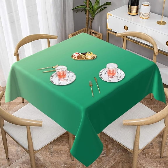 Dark Green Gradient Soft Tablecloth Square Dinng Table Covers for Kitchen & Table Linens 60" x 60"