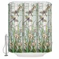 thumbnail image 1 of Dark Green Grass Bathroom Shower Curtains with 12 Hooks Polyester Waterproof Shower Curtain for Stalls and Bathtubs Flower Dragonfly Retro Pastoral Rustic Decorative Bathroom Privacy Curtain 72x72 In, 1 of 9