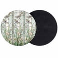 thumbnail image 1 of Dark Green Grass Coasters Set of 2, Absorbent Coasters for Drinks, Flower Dragonfly Retro Pastoral Rustic Coaster for Desk Coffee Table Protection, Home Decor House Warming Gifts 4", 1 of 8