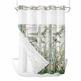 thumbnail image 1 of Dark Green Grass No Hook Shower Curtain Waterproof,Bathroom Curtains with Snap in Liners and See Through Top Window,Flower Dragonfly Retro Pastoral Rustic Hotel Bathtub Curtains Shower 72"Wx96"L, 1 of 8