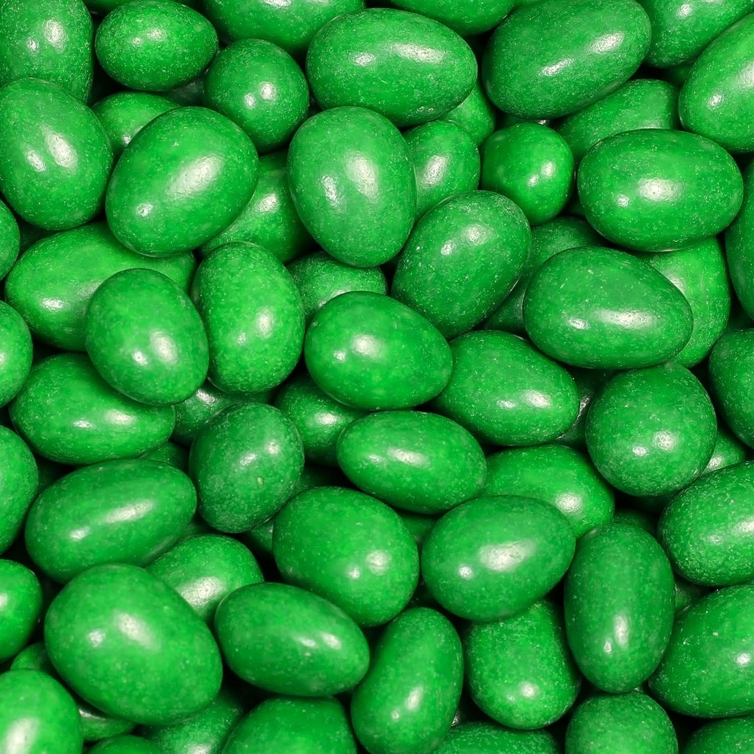 Dark Green Jordan Almonds by Its Delish, 2 LBS Bulk  Sugared Almond Nut with Sweet Hard Candy Coating - Bulk Green Wedding Favors, Bridal and Baby Showers, Party Buffets - USA Made, Vegan & Kosher