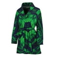 thumbnail image 1 of Dark Green Kaleidoscope Women Bathrobe One Size Univeral Fits Fashion Lightweight Plush Fleece Long Robe For Women, 1 of 3