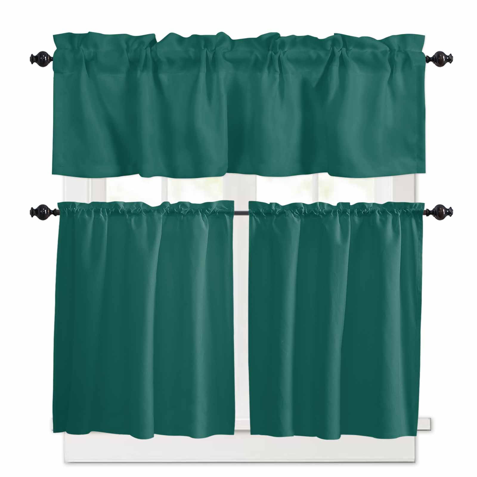 Dark Green Kitchen Curtains