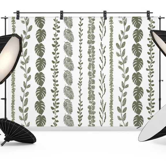 Dark Green Leaf Photography Backdrop 7x5FT, Summer Botanical Vertical Natural Stripes Photo Backdrops, Background for Photography Studio Photo Studio Background, Back Drop for Photoshoot