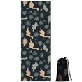 thumbnail image 1 of Dark Green Leafy Dinosaurs Pattern Hot Yoga Mat Towel Non Slip for Hot Yoga - Quick-Drying Yoga Mat Cover with 4 Corner Pockets with Travel Bag - Hot Yoga Towel Non Slip 70"x26", 1 of 6