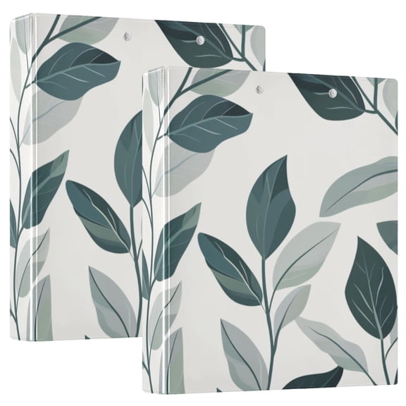 Dark Green Leaves Vines 3 Ring Binders 1.5 inch Hardcover File Folders with Interior Pockets A4 Size Organizer for School Office Hospital