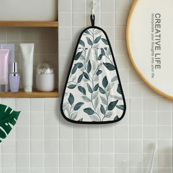 Dark Green Leaves Vines Hanging Towel Kitchen Hand Towel Bathroom Absorbent Towel Machine Washable Quick Dry Dishcloths