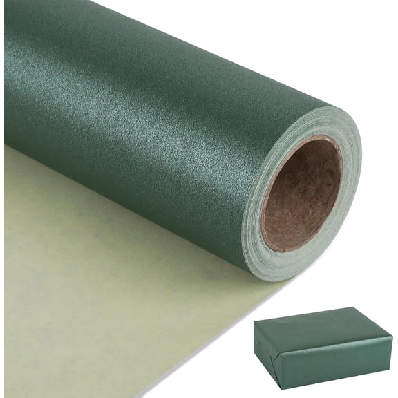 Dark Green Matte Wrapping Paper,Solid Color Pearly-Lustre Paper,Gift Paper,Perfect for Wedding,Valentine's Day,Birthday, Christmas,Baby Shower,DIY Bouquet (17 Inches X 32.8 Feet)
