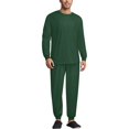 thumbnail image 1 of Dark Green Men's Pajama Set Sleepwear Pjs Lightweight Long Sleeve Crewneck Shirts and Bottoms Soft Comfy Sleep Sets 2XL, 1 of 5