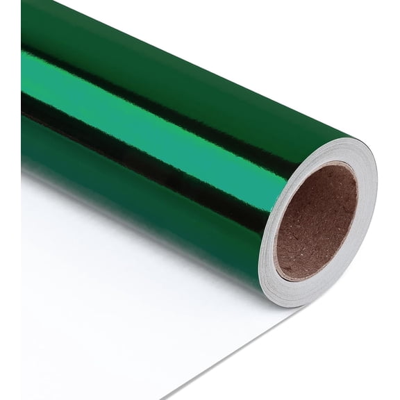 Dark Green Metallic Wrapping Paper, Solid Color Paper,Gift Wrapping Paper,Perfect for Wedding,Valentine's Day,Birthday, Christmas,Baby Shower,DIY Bouquet (17 Inches X 21.3 Feet)