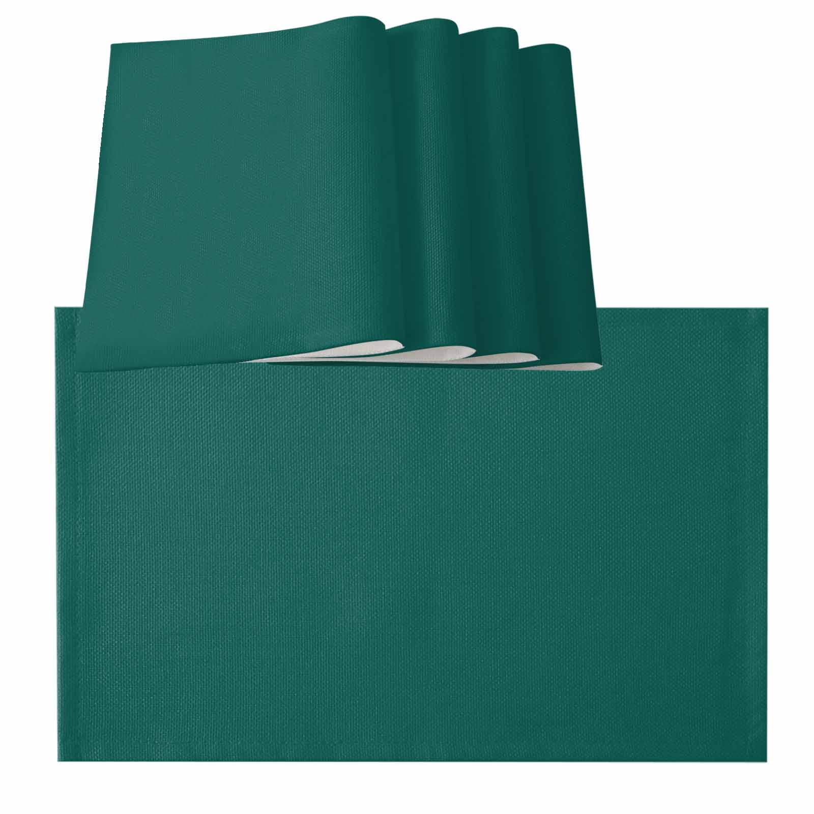 Dark Green Modern Pure Dark Green Burlap Kitchen Place Mats Waterproof ...