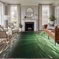 thumbnail image 1 of Dark Green Ocean Waves Area Rugs 8'x10', Washable Small Throw Rugs for Living Room Patio, Summer Beach Coastal Abstract Indoor Outdoor Rug Non-Slip Low Pile Carpet Runner Reversible Floor Mats, 1 of 8