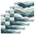 thumbnail image 1 of Dark Green Ombre Kitchen Dish Towels for Drying Dishes Set of 4, Modern Geometric Moire Abstract Art Waffle Weave Microfiber Hand Tea Bathroom Towels Quick Dry & Absorbent Towel 12x12, 1 of 7