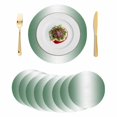 thumbnail image 1 of Dark Green Ombre Round 15 Inch Placemats Set of 8, Modern Gradient Abstract Art HeatResistant Non Slip Place Mats for Dining Table, Wipeable Braided Kitchen Table Mats for Housewarming, 1 of 9