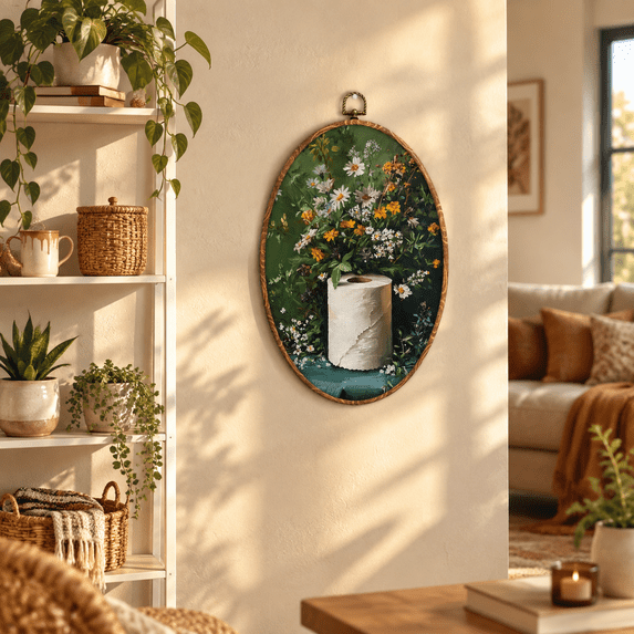 Dark Green Oval Framed Canvas Art Prints, Color 03, 8.5x11.5 Inch for ...