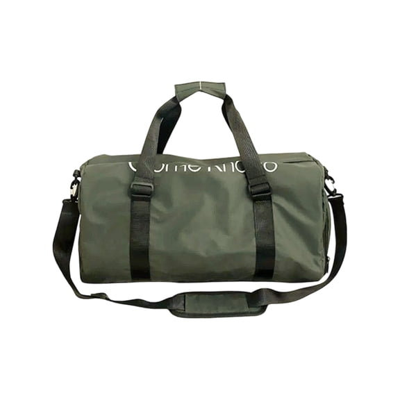 Dark Green PVC Water-Resistant Sports Duffle Bag, Large Capacity Gym and Travel Carryall with Adjustable Shoulder Strap, for Daily Commute and Travelers