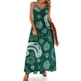 thumbnail image 1 of Dark Green Paisley Floral Pattern Design Sleeveless Dress for Women Clothing Female Women's Summer Skirt, 1 of 7