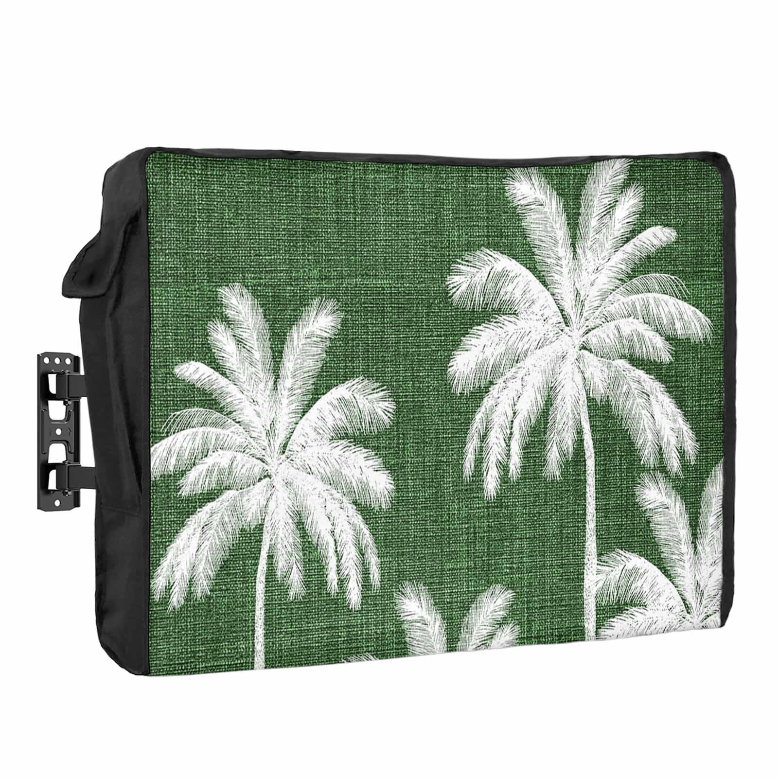 Dark Green Palm Trees Waterproof Outdoor TV Cover, Summer Beach ...