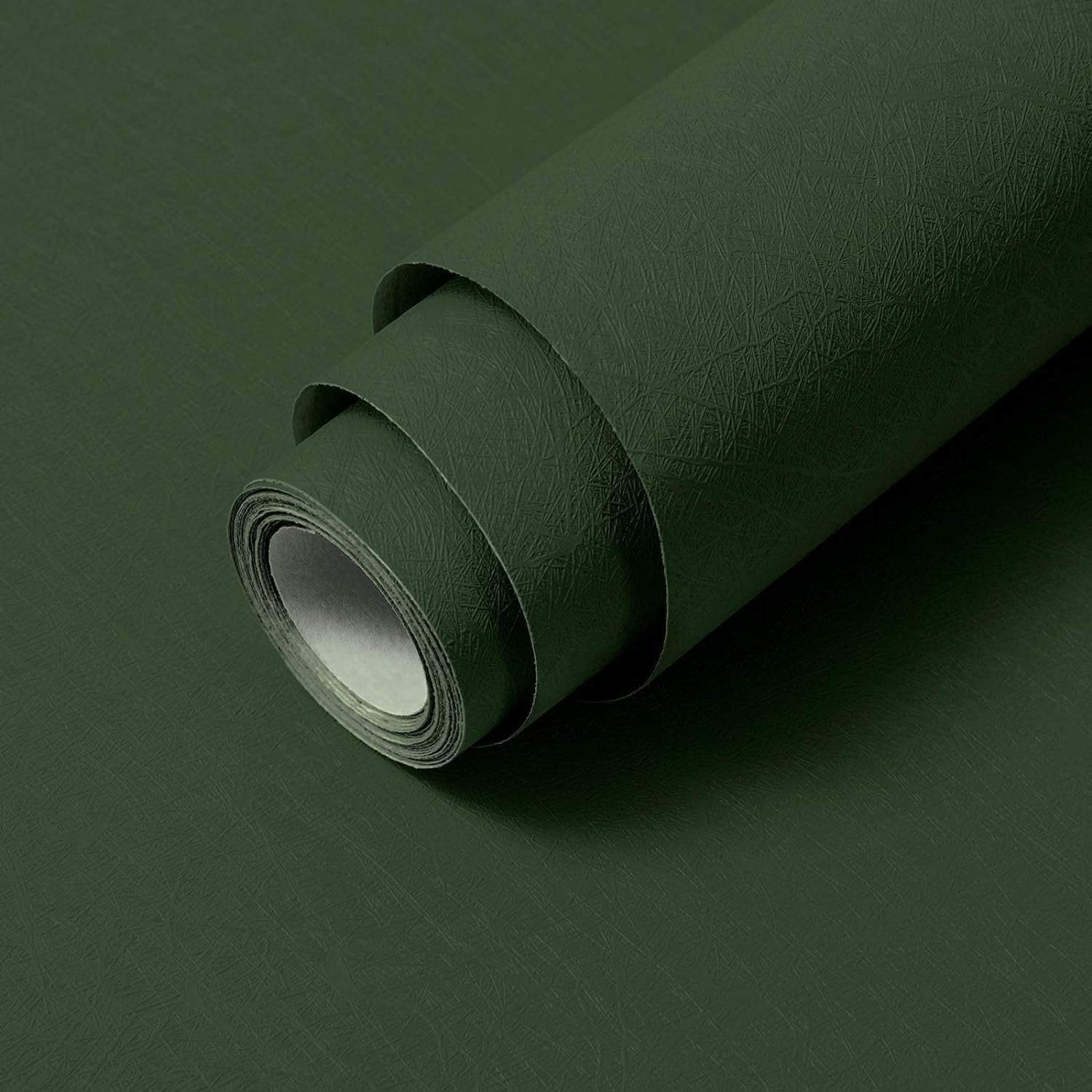 FunStick 15.8"x240" Dark Green Peel And Stick Wallpaper For Kitchen Cabinet Wallpaper Waterproof