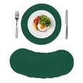 thumbnail image 1 of Dark Green Plaid Round 13 Inch Placemats Set of 8, Country Vintage Abstract Striped Lattice HeatResistant Non Slip Place Mats for Dining Table, Wipeable Braided Kitchen Table Mats for Housewarming, 1 of 9