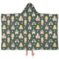 thumbnail image 1 of Dark Green Princess Castle Pattern Hooded Bath Towel，60"x35" for Ages 3 To 12 Kids, Quick Dry Lightweight Soft Microfiber Hood Beach Towel Cover Up for Kids, 1 of 7