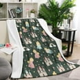 thumbnail image 1 of Dark Green Princess Castle Rainbow Pattern Blanket,Comfortable Soft Flannel Throw Blanket,All Season,Warm Lightweight Blankets for Sofa Bed Couch Living Room Chair,60"x80", 1 of 4