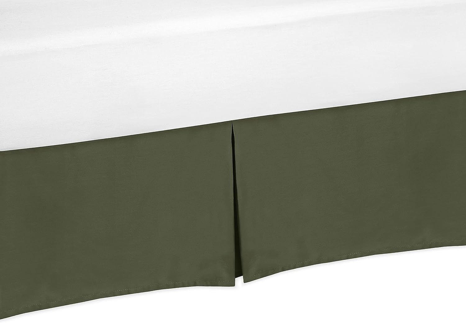 Dark Green Queen Bed Skirt Dust Ruffle Solid Color Forest Olive For