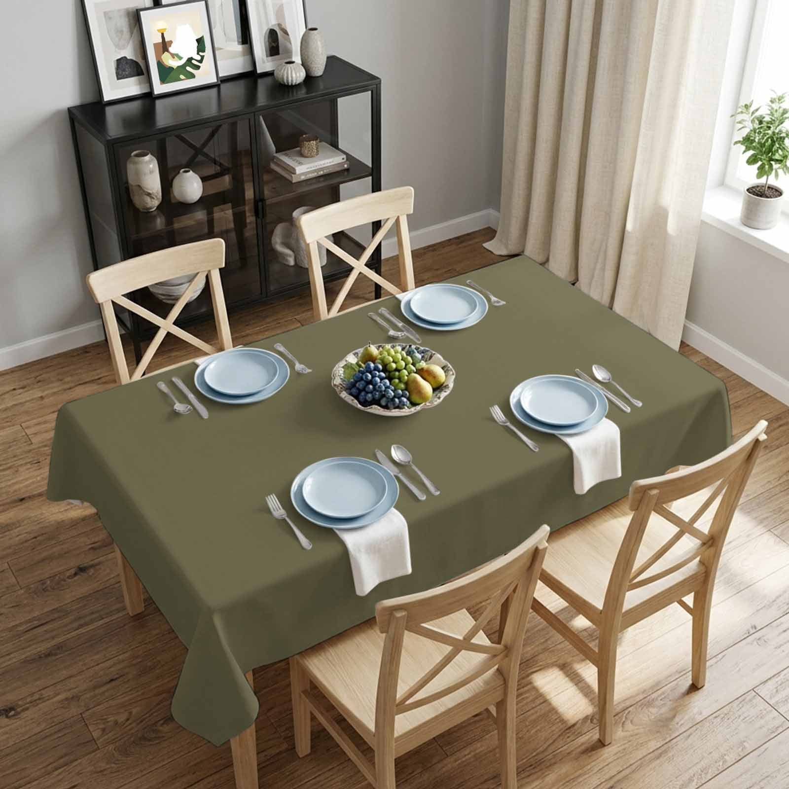 Dark Green Rectangle Tablecloth 52x70 Inch Simple Solid Color ...