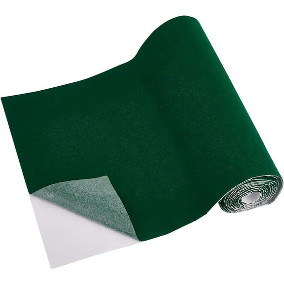 Dark Green Self Adhesive Wool Felt 14x118 Inch Thick Adhesive Backed Felt Fabric Cuttable Felt Furniture Pads for Hardwood Floors Protecting and Craft for DIY