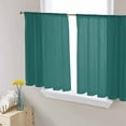 thumbnail image 1 of Dark Green Sheer Curtains 45 Inch Length 2 Panels Set for Living Room/Bedroom, Modern Pure Dark Green Semi Curtain Sheers Drapes Rod Pocket Curtains Window Treatment Set 52''x45''x2, 1 of 7