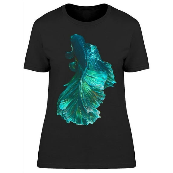 Dark Green Silver Betta Fish T-Shirt Women -Image by Shutterstock, Female Medium