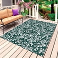 thumbnail image 1 of Dark Green Spring Floral Outdoor Rug 4x6 Ft, Non Slip Washable Area Rug, Farmhouse Flowers Elegant Pastoral Patio Rugs Carpet Runner, Large Floor Mat for Indoor/Outdoor Deck Porch Camping, 1 of 8