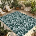 thumbnail image 1 of Dark Green Spring Floral Outdoor Rug for Patio/Deck/Porch, Non-Slip Large Area Rug 6 x 9 Ft, Farmhouse Flowers Elegant Pastoral Indoor Outdoor Rugs Washable Area Rugs, Camping Rug Carpet Runner, 1 of 8