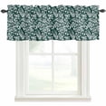 thumbnail image 1 of Dark Green Spring Floral Rod Pocket Curtain Valance, Farmhouse Flowers Elegant Pastoral Farmhouse Window Valance for Living Room, Bedroom, Kitchen 54"W x 18"L, 1 of 9