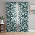 thumbnail image 1 of Dark Green Spring Floral Sheer Curtains 96 Inch Length 2 Panels Set Window Treatments, Farmhouse Flowers Elegant Pastoral Rod Pocket Semi Curtains for Living Room/Bedroom/Kitchen Décor, 104"W x 96"L, 1 of 7