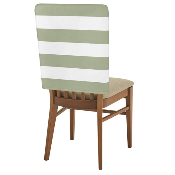 Dark Green Stripe Chair Back Covers Set of 8 Modern Minimalist Geometric Wide Horizontal Lines Removable Dining Chair Slipcovers Washable Seat Protector for Restaurant Party Banquet Kichen Decor