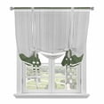 thumbnail image 1 of Dark Green Striped Balloon Curtains for Living Room/French Door, Abstract Modern Geometric Stripes Tie Up Curtains 63 Inch Length Energy Saving Kitchen Curtains Shades for Windows 42"x63", 1 of 8